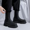 men luxury fashion platform boots original leather shoes high chelsea chunky boot stage nightclub dress motorcycle chimney botas
