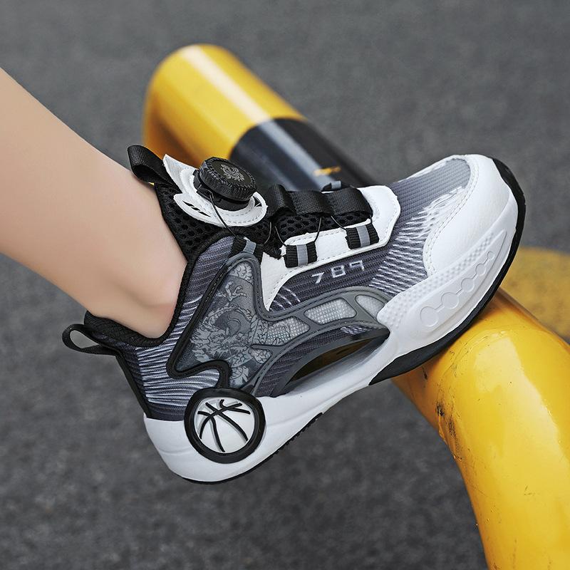 Children's Basketball Shoes 2025 New Breathable Mesh Soft Sole Lightweight Non-slip Boys Professional Training Practical Sports Shoes