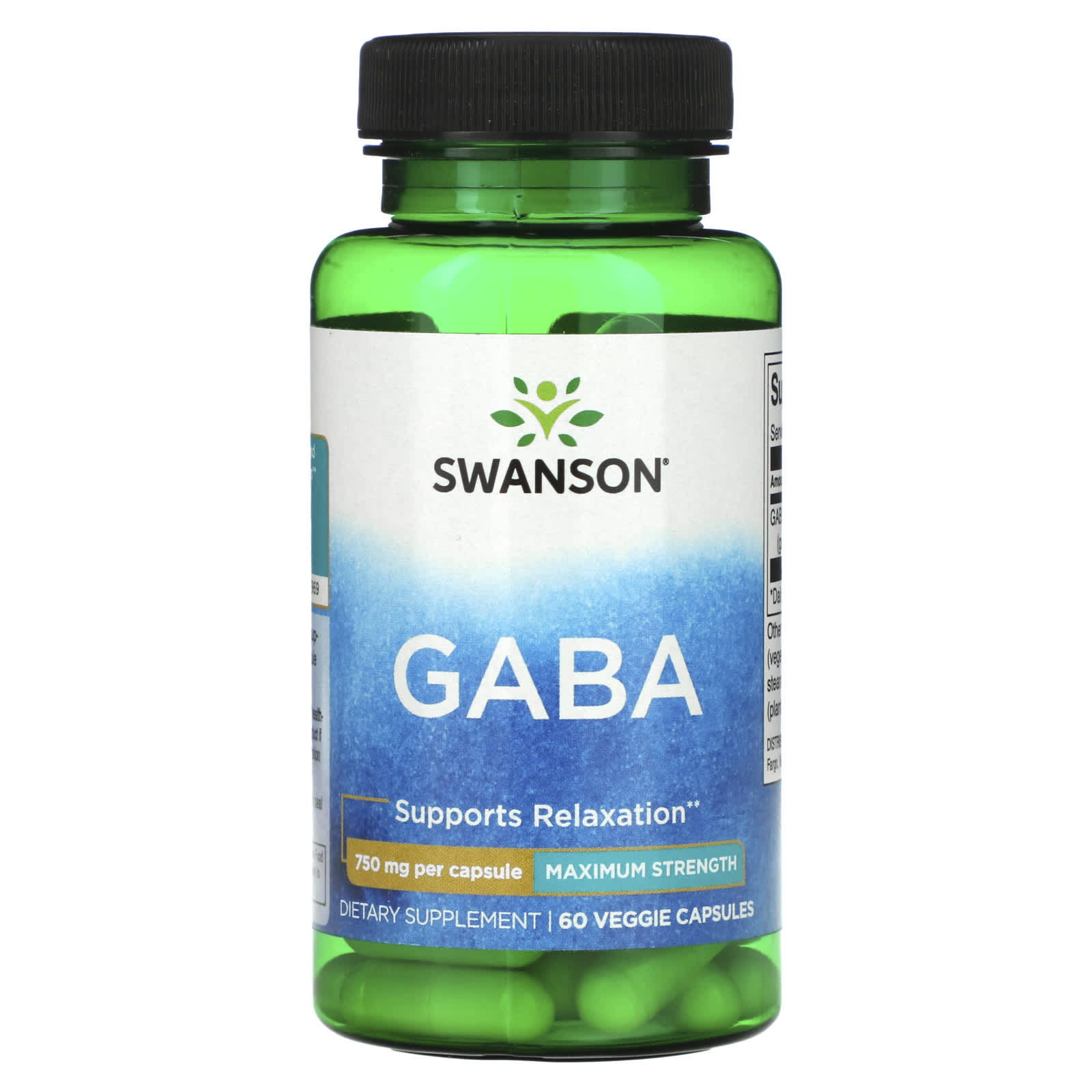 

Gaba, Maximum Strength, 750Mg, 60 Veggie Caps