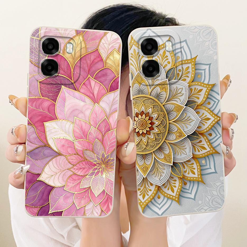 Für Oppo A6t Pro 4G Hülle CPH2849 Luxuriöse Blumen Candy Bemalte Abdeckung Weiche Silikonhülle Für Oppo A6t 5G OppoA6t Pro 4G Funda Taschen