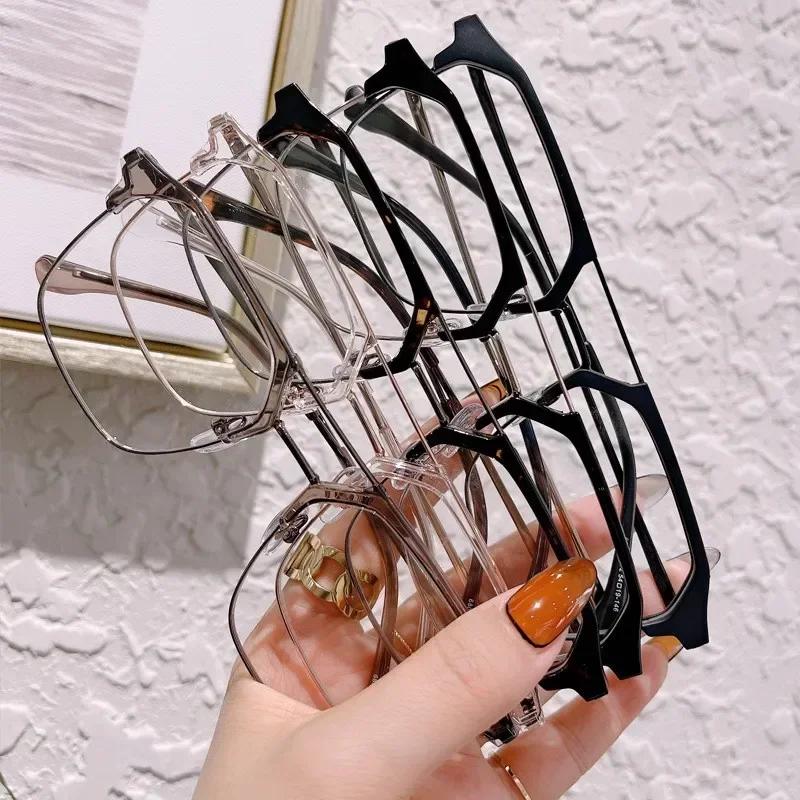 Metal Alloy Eyebrow Frame Business Myopia Glasses Personalized Women Half Frame Eyewear Men Anti-Blue Light Short Sight Glasses