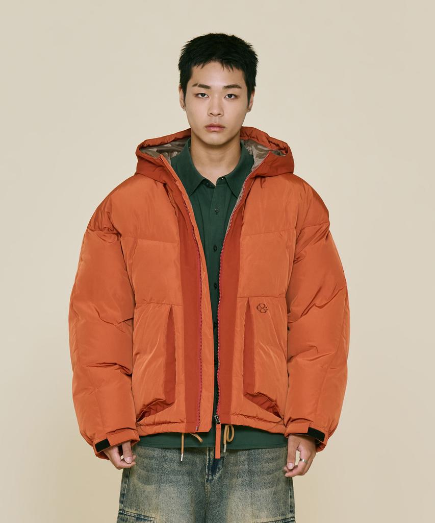 NONTYPE Hood Layered Down Parka (Orange)