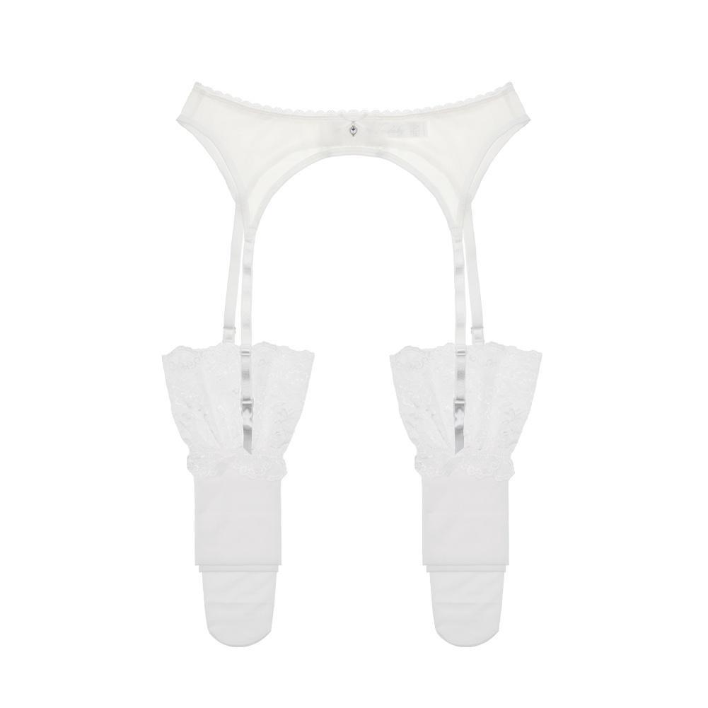 Women See Through Lace Garter Belt With Stockings 2Pcs Ultrathin Mesh Sexy Garter ZH