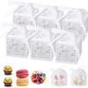 White Crosses Embellished Party Favors Boxes White Paper Treat Boxes with Hollow Crosses for Wedding and Christmas Gifts