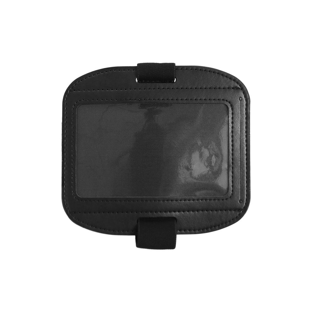 Photo Display Holder Elastic Band Arm Badge Holder Adjustable Elastic ID Card Holder PU Black Armband ID Card Case Men/Women