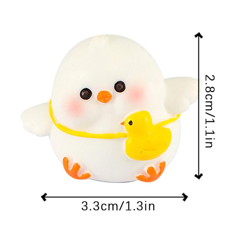 Cartoon Little Fat Chicken Mini Decoration Animal Figurine Micro Landscape Dollhouse Miniature Toy Car Ornament