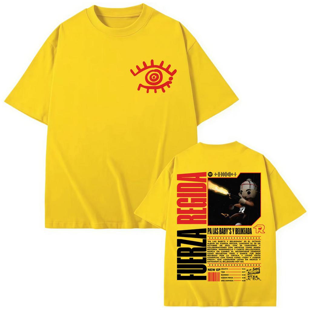 Fuerza Regida Album Merch T-shirts Men Women High Quality Fashion Oversized T-shirt Summer Cotton Short Sleeve T Shirts