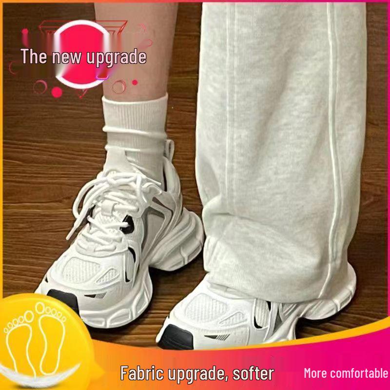 Korean Women's Summer 2025 Mesh Breathable Dad Sneakers - Trendy, Thick-Soled Casual Sports Shoes