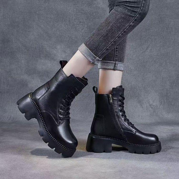 Stivali Martin stivaletti stile britannico autunno e inverno con plateau suola spessa caldi stivali da cavaliere