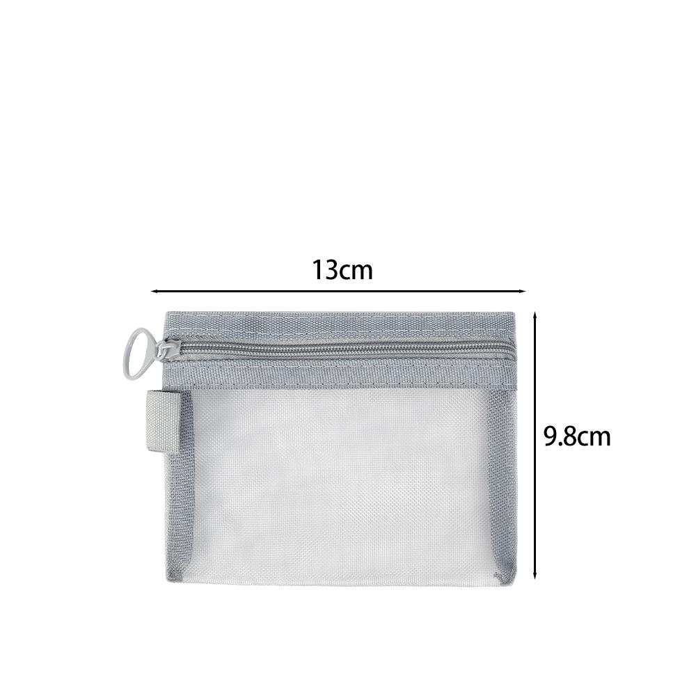 

3pcs Black Nylon Mesh Cosmetic Bag Zipper Toiletry Organizer Makeup Bags Multifunctional Women Lipstick Key Coin Purse Pouch