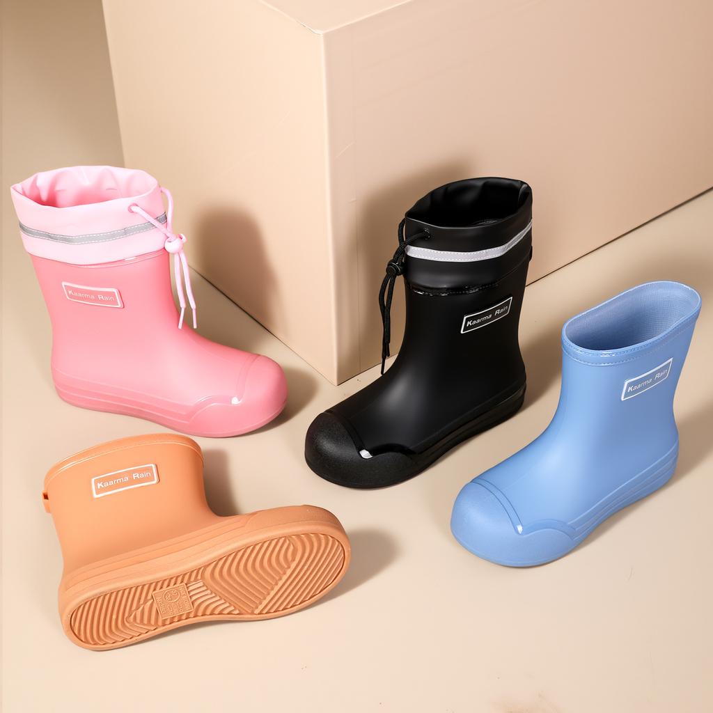 Fashion rain shoes women's medium tube rain boots non-slip and wear-resistant versatile thick-soled work adult water shoes