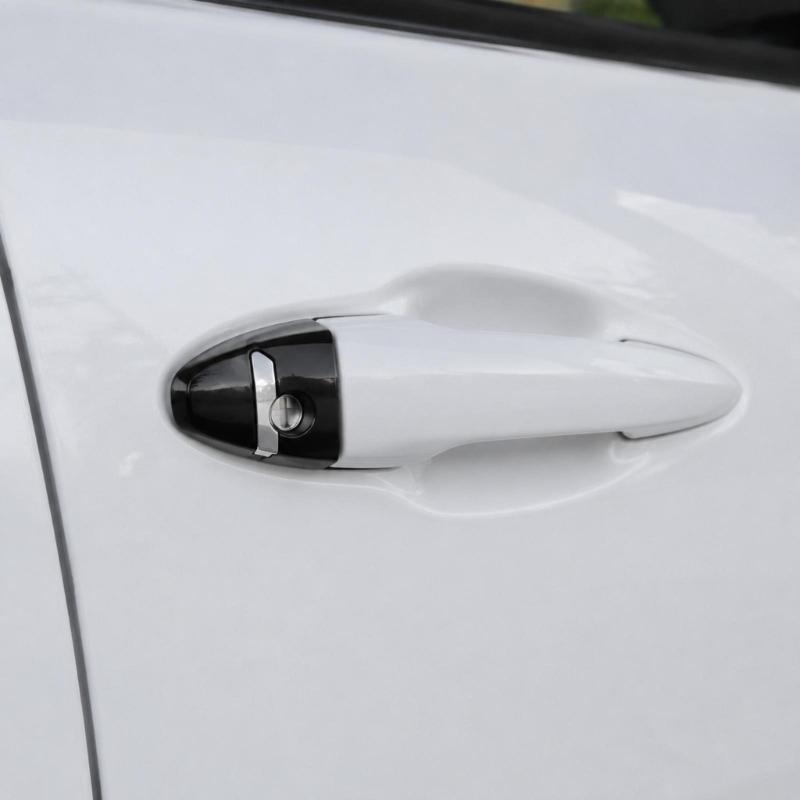 Door Handle Cover Trim 2014-2018, ABS Exterior Replacement Cap with Insert Detail for Daily Wear Cleanup Use Part