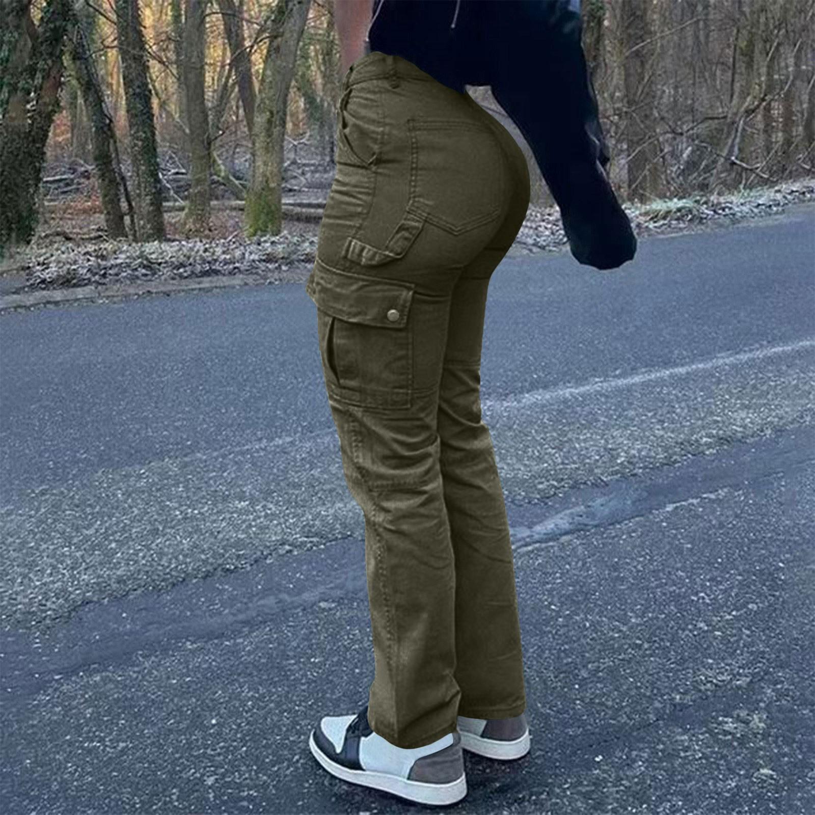 

Женские модные однотонные брюки-лифчики с высокой талией и несколькими карманами, рабочая одежда, джинсы XXXL