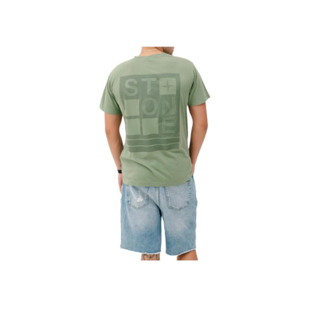 Stone Island Ss23 Letter Print Crew Neck Short Sleeve T-Shirt Men Tops Gray-Green 78152NS94-V0055