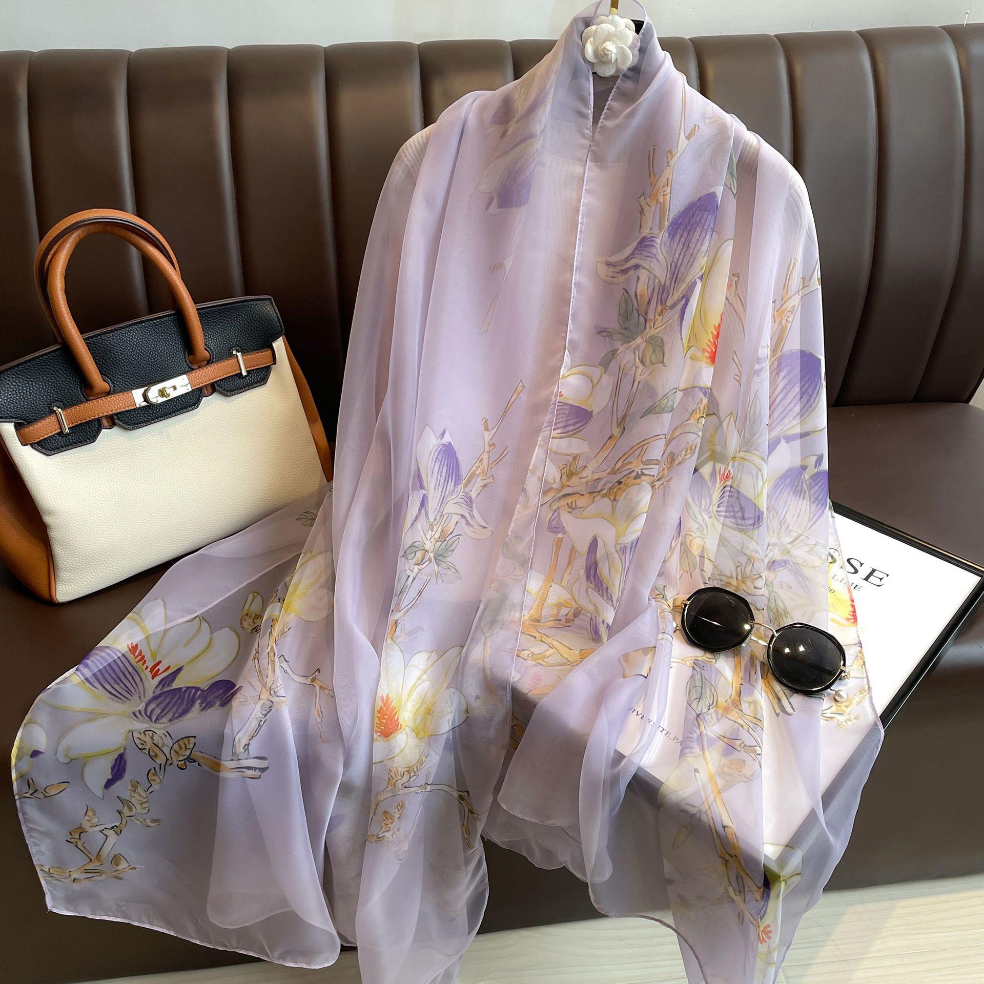 

Модные шарфы с цветочным принтом, длинная плетеная шаль для женщин, солнцезащитная накидка с пляжным принтом, для вечеринок, декоративный аксессуар для выхода в свет, мягкий, дышащий