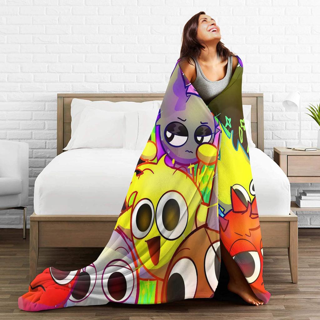 Sprunki Game Musica Horror Coperta in Pile Coperta per Casa Viaggio Scaldacollo Caldo,
