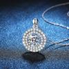 Womens 2ct D Color Moissanite Necklace Round Pendant Luxury Jewelry