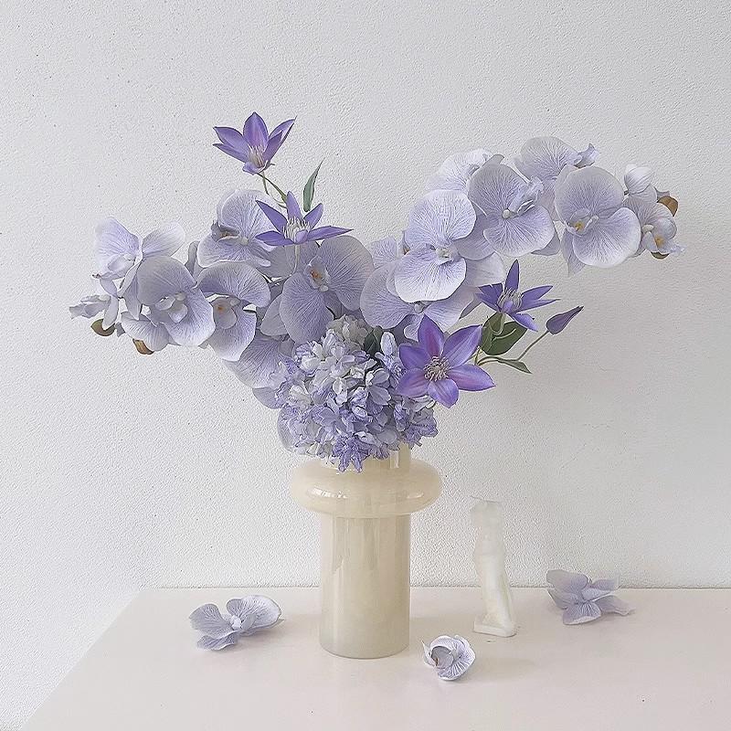 2pcs Retro Artificial Flowers 10 Head Phalaenopsis 90cm Home Flower Arrangement Wedding Living Room Vase Decoration Photography Props Fake Flower