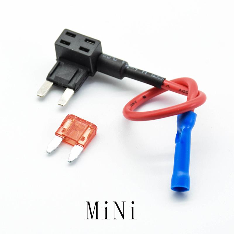 1PC 12V SMALL MEDIUM Car Fuse Add-a-circuit TAP Adapter Micro/Mini/Standard ATM APM Blade Auto Fuse Holder with 10A Blade Fuse Fuse Holders1
