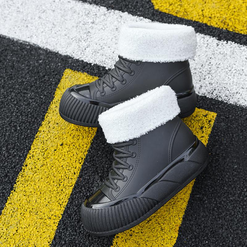 Men's and Women's New Style Lightweight Knee-Height Waterproof PVC Duck Boots with Rubber Insole for Winter Rain and Snow