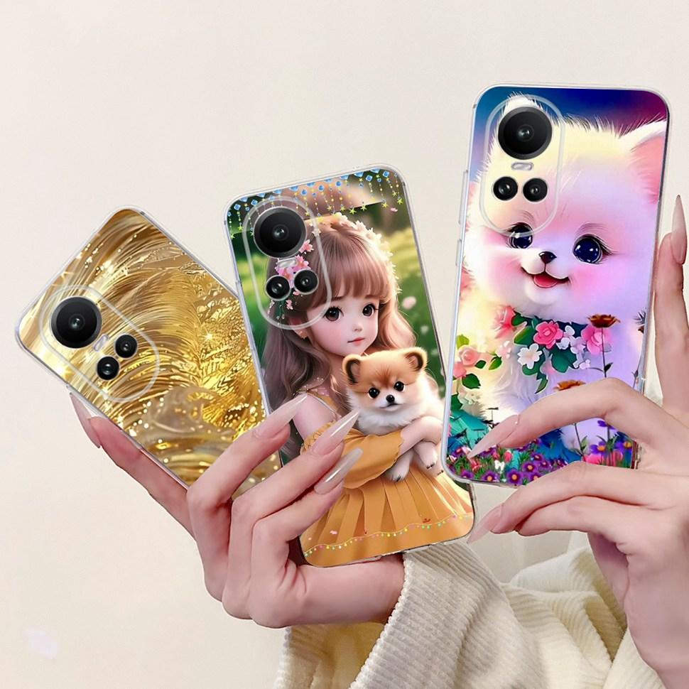 For OPPO Reno10 5G Case CPH2531 Luxury Cat Cartoon Cover Clear Silicone Soft TPU Phone Case For OPPO Reno 10 Reno10 Back Covers