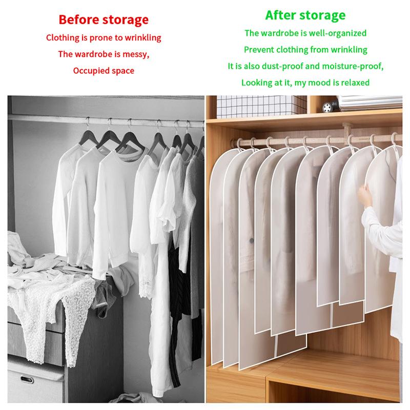 Thickened Washable Clothes Hanging Dust Cover Cover Suit Coat Transparent Fully Enclosed With Zipper Clothes Storage Bag