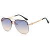 New Half Frame Double Beam Sunglasses for Men Women Luxury Driving Sun Glasses UV Protection
