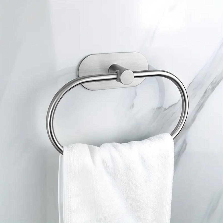 Stainless Steel Bathroom Hardware Set No-drill Towel Bar Holder Self-Adhesive Toliet Paper Holder Robe Hook Bathroom Accessories