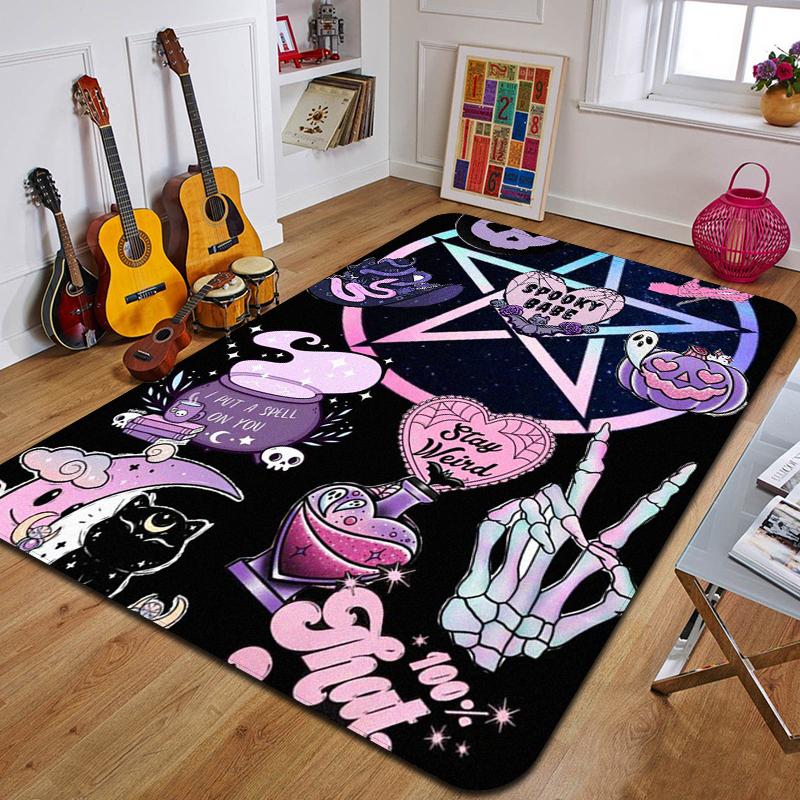 P-Pentagram Printed Carpet Fashion Yoga Mat Non-Slip Carpet Bedroom Decoration Outdoor Carpet Bedroom Birthday Gift