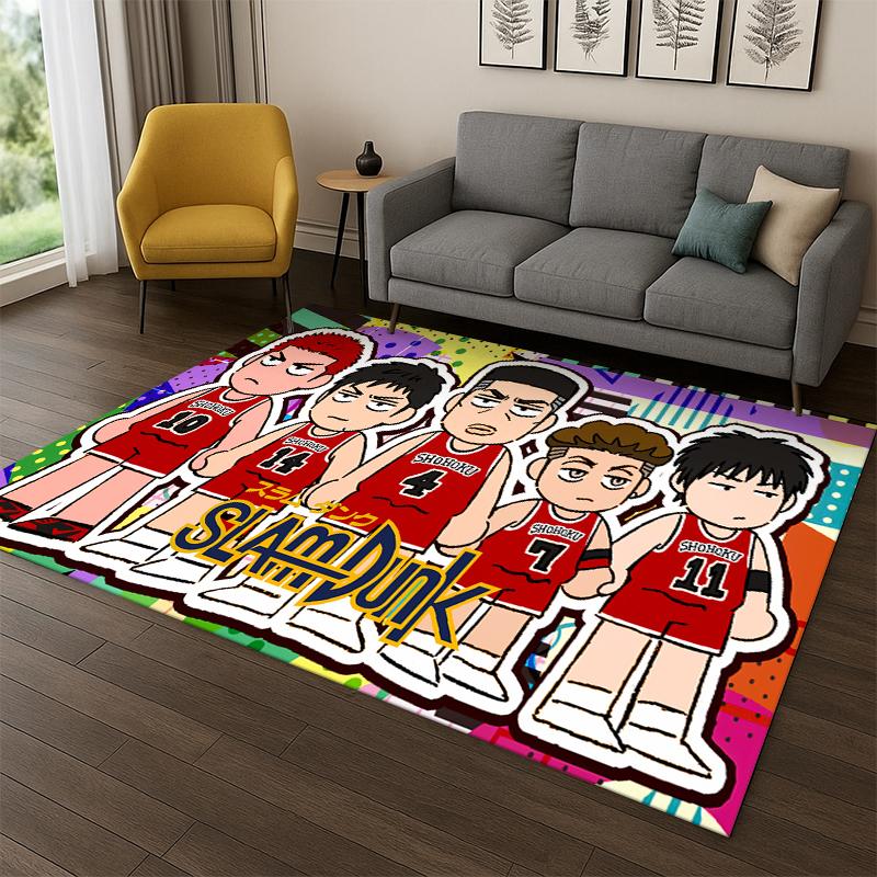

Мультяшный ковер-коврик Slam Dunk Basketball Anime для спальни, гостиной, дивана, игровой комнаты, прихожей, декор для дома, детский коврик, нескользящий 40x60cm