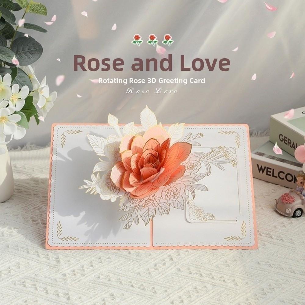 Elegant 3D Flower Greeting Card Romantic Romantic Wedding Card For Wife Mother Sister