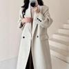 Petite Korean Commuter Wool Coat: Autumn & Winter Double-Sided, Straight Shoulder, Hepburn Style for Women