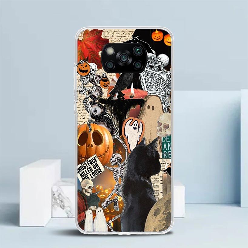Oktober Herbst Halloween Gruselige Kürbis Handyhülle Für Xiaomi Poco F7 Ultra X5 X6 X7 Pro M7 Redmi 15C 15 13C 13 12C 12 10C 10 10A