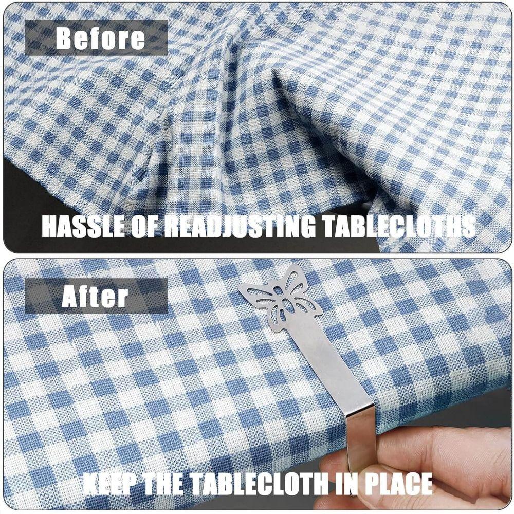 

12pcs Stainless Steel Tablecloth Clips Multi-functional Picnic Table Clips Picnic Supplies