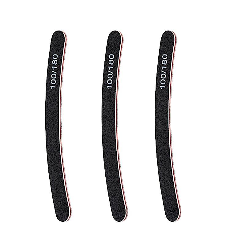 New Nail File Bufer 100/180 Grit Half Moon Nails Files Sanding Grinding Double Side Sandpaper Nail Manicure Tool ZJC04