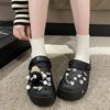 Cotton Drag Hole Shoes Women's Autumn and Winter New Cute Little Briquettes Outer Wear Thick Sole Warm Velvet DIY Winter