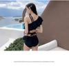 Women's 2025 Korean Style One-Piece Swimsuit: Solid Color, Sexy Backless, Belly-Covering, Conservative Student Bikini