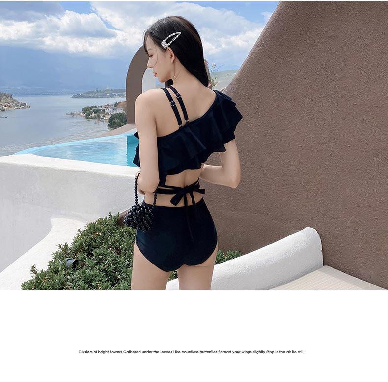 Women's 2025 Korean Style One-Piece Swimsuit: Solid Color, Sexy Backless, Belly-Covering, Conservative Student Bikini