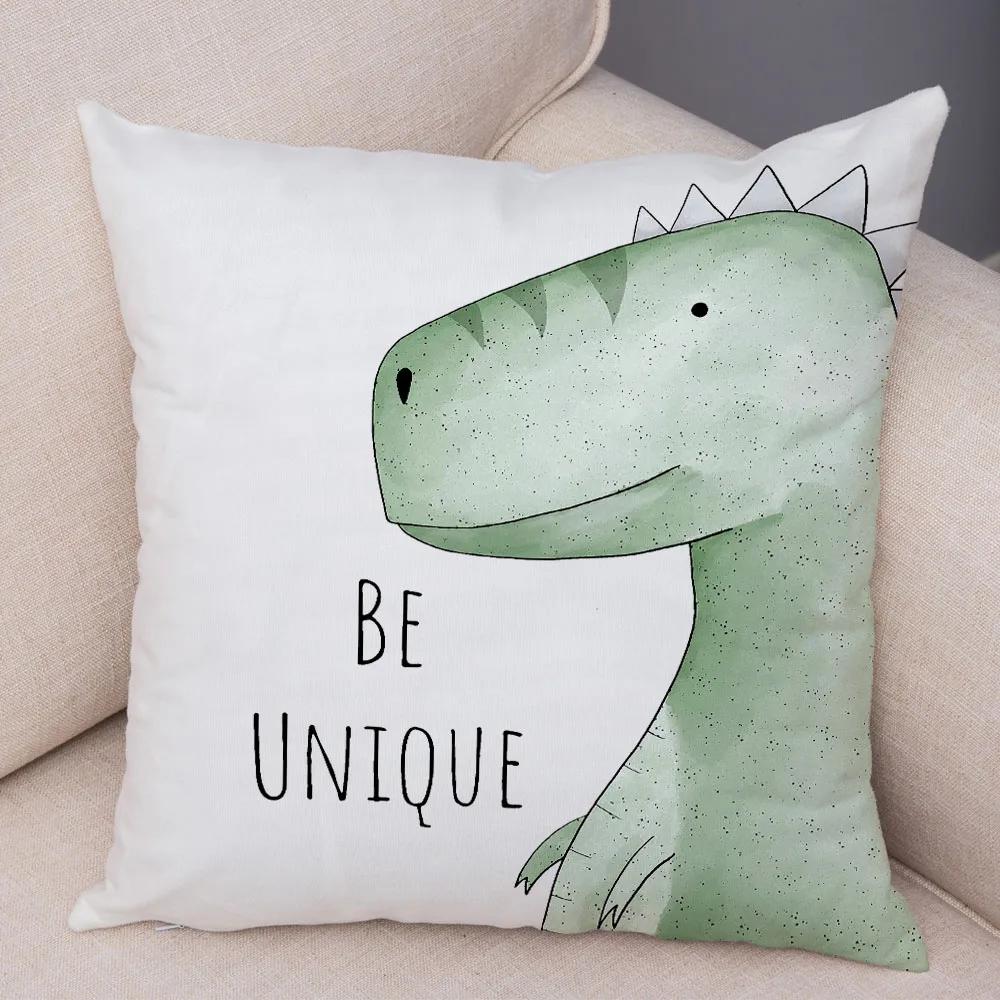 Nordic Be Brave Zebra Hippo Giraffe Pillow Case Decor Cute Animal Cushion Cover for Sofa Lion Fox Soft Plush Pillowcase 45x45cm