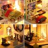 Moin moin Maßstab Puppenhaus Miniatur Handgefertigt Bausatz DIY Modell Raum Stil Modern Japanisch Mittlere Größe LED Licht Acrylbox 2305dh389 1/24 Set, Zweistöckig