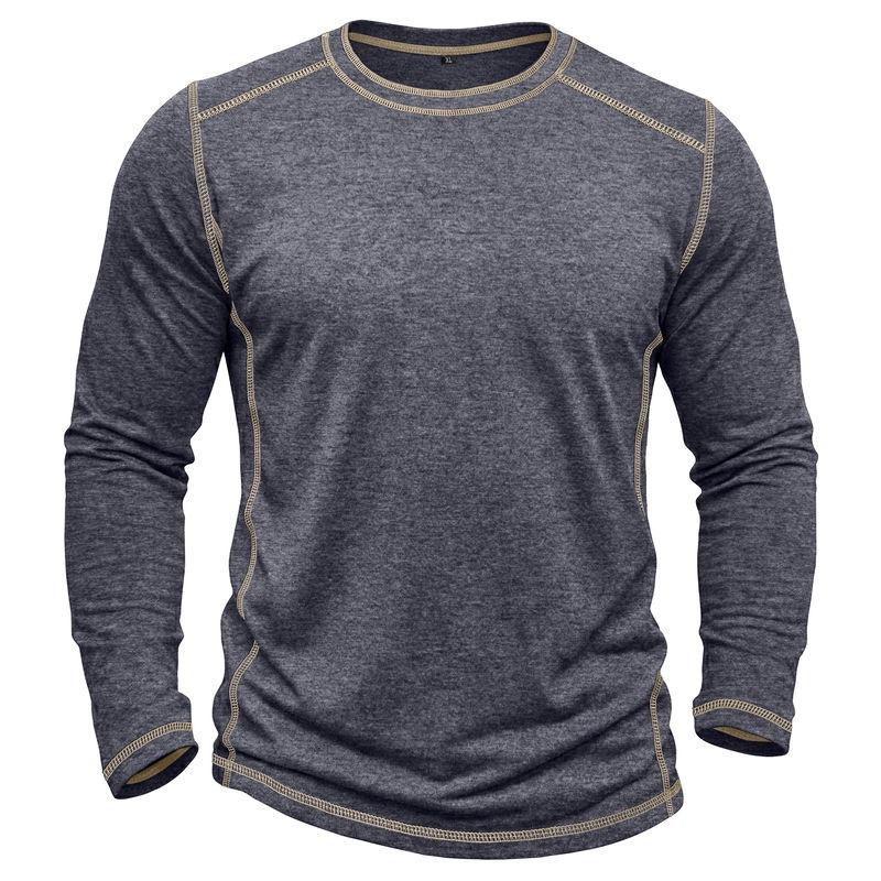 Men's Retro Long Sleeve T-Shirt Casual Soft Basic Tee for Daily Streetwear Outdoor Breathable Spring Autumn Tops