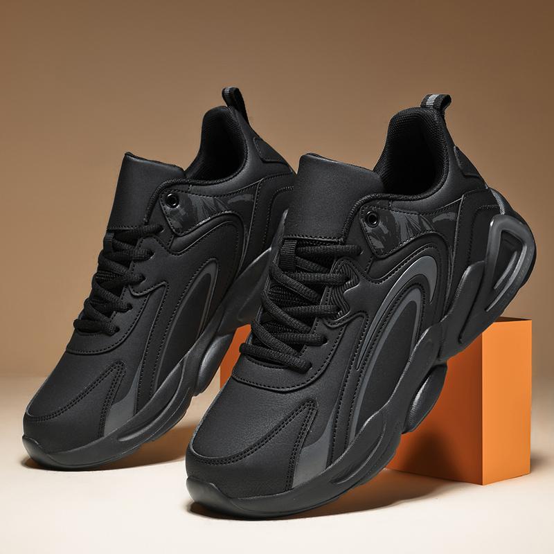 Men's Leather Waterproof Casual Shoes Youth Student Basketball Running Sneakers