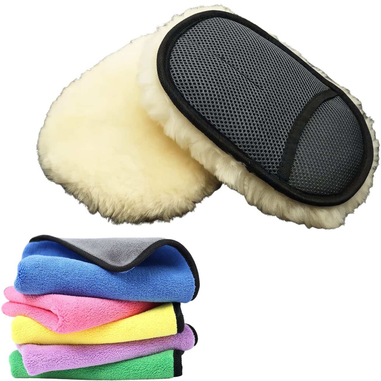 

SanDoll Автомойка Ткань из микрофибры для протирки Автомойка Принадлежности Перчатки, Набор, Набор из 5 штук, Набор 5 цветов,