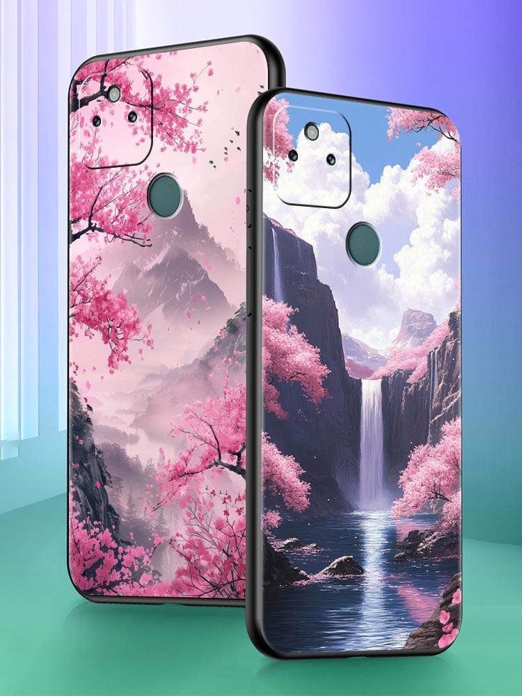 Pink Sunset Mountain Phone Case Cover for Google Pixel 10 9 8 7 6 9A 8A 7A 6A Pro Shockproof Soft TPU 9 Pro XL Shell Capas Coque