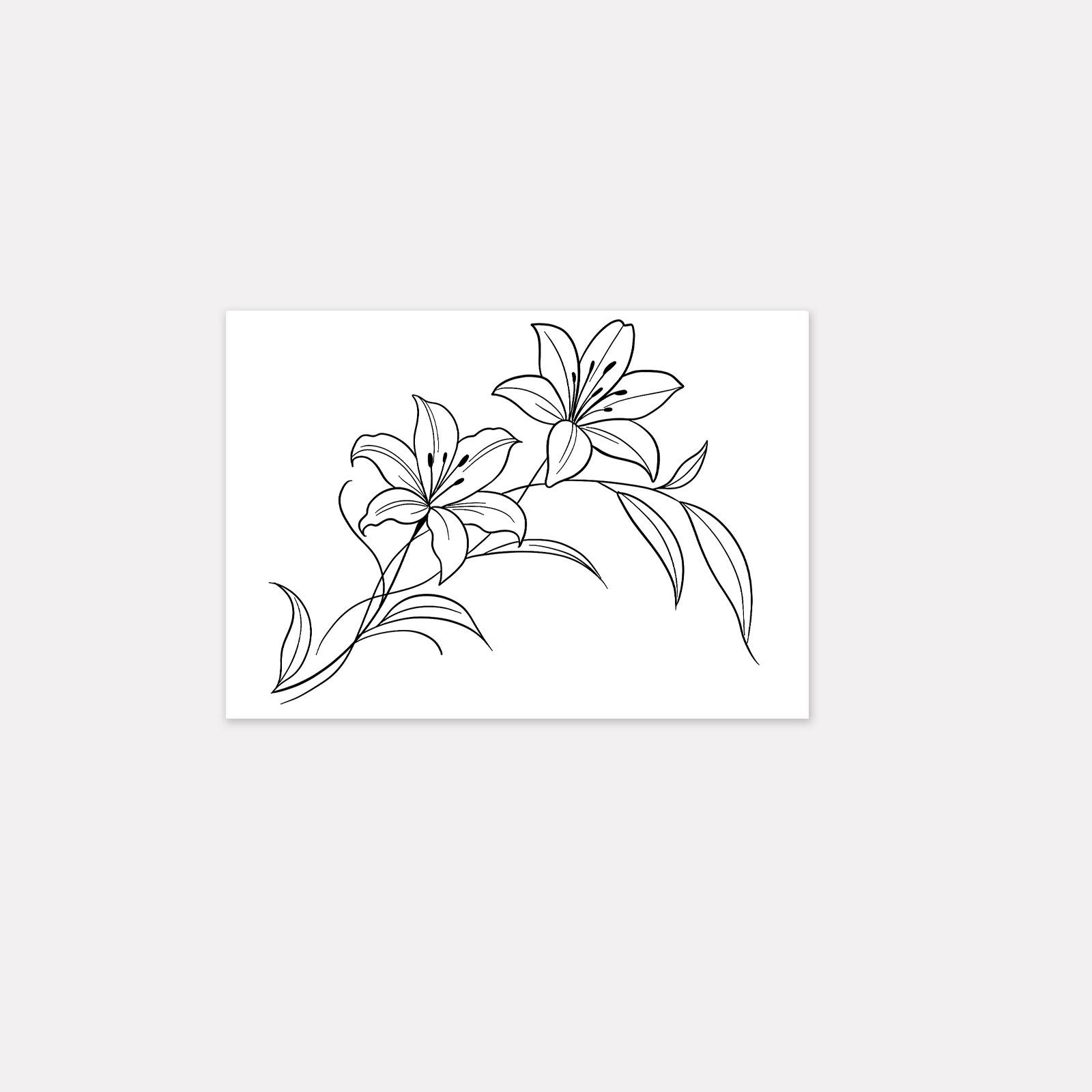 High-End Small Fresh Simple Plain Flower, Flower Waist, Abdomen And Back Tattoo Sticker 10*7CM