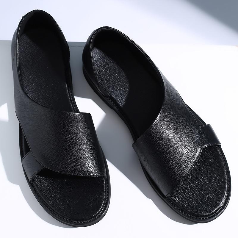 Fashion Men Sandals High Quality Cowhide Leather Sandals Fashion Outdoor Casual Summer Roman Shoes for Men Business Sandalias Big Size48