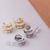 925 Sterling Copper Gold And Copper In Two Colors Hip-hop Trend Double C-Shaped Temperament Suitable For Girls To Wear