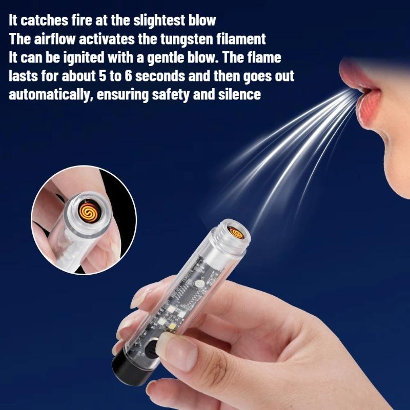 Blow-inductive Flashlight,strong Light,small Steel Cannon,COB Side Light,purple Light Banknote Portable Mini Lighting Flashlight