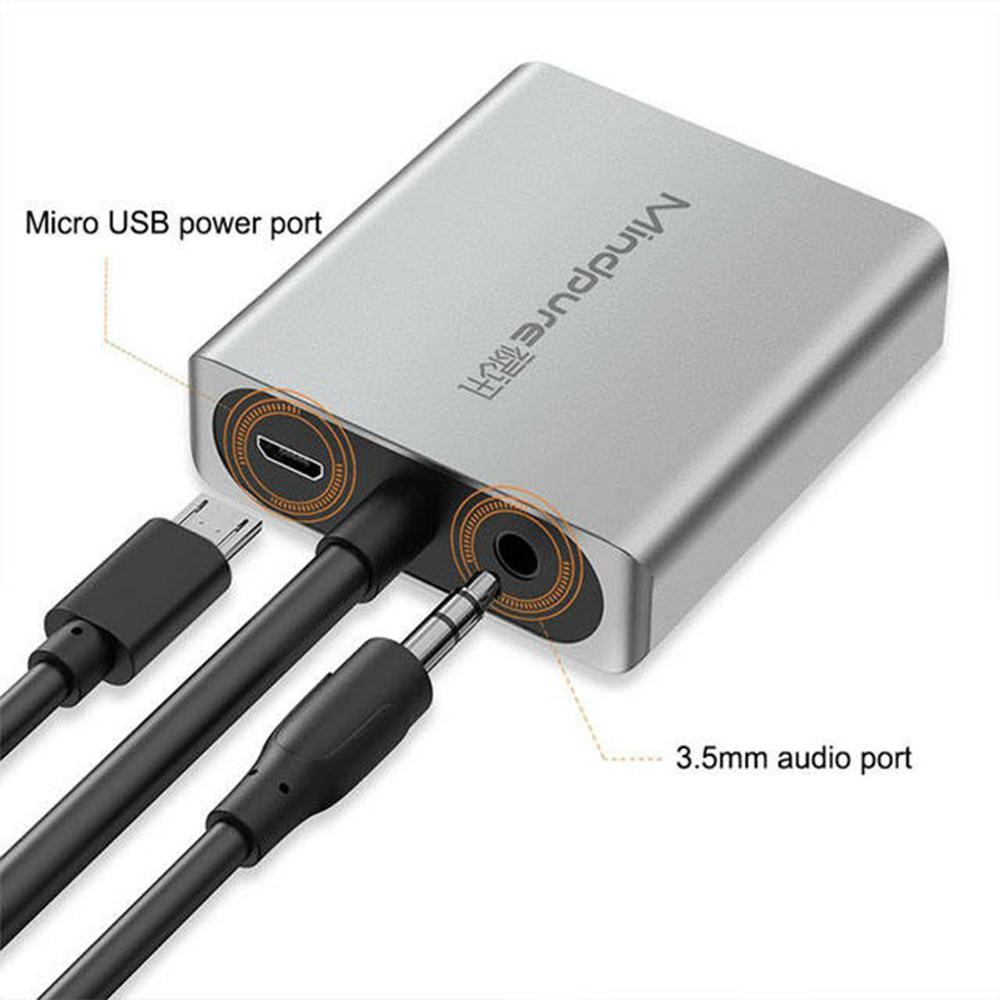 

MINDPURE AD014 1920x1080P VGA to HD Male to Female Converter Cable with 3.5mm Audio+Power Port As Shown A