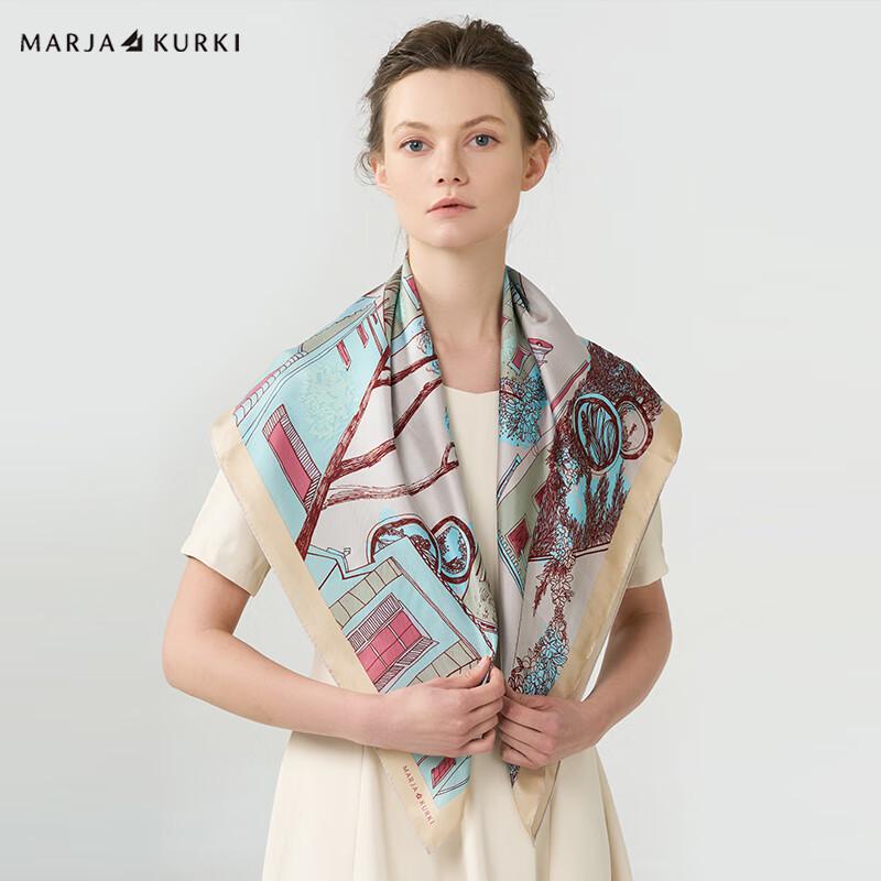 MARJA KURKI Новый год Год Лошади Итальянский Город Шелковый Шарф